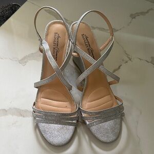 Badgley Mischka Glittering Silver Heels
